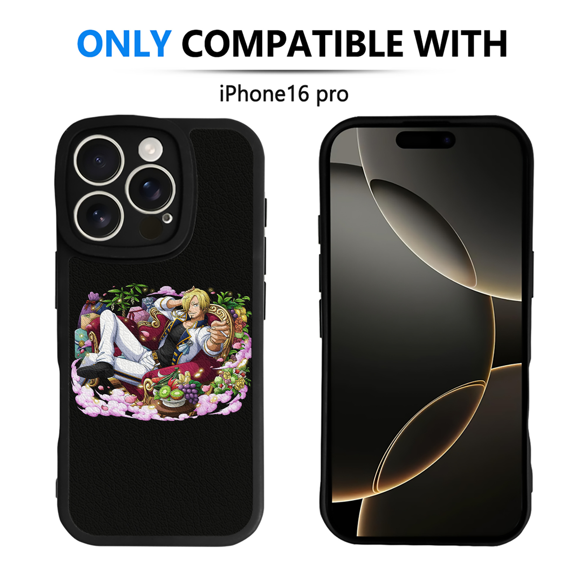 （画像用） ワンピース サンジ ONE PIECE Sanji 【iPhone 16シリーズ対応】シリコンスマホケース（レザー調） 材質：シリコン